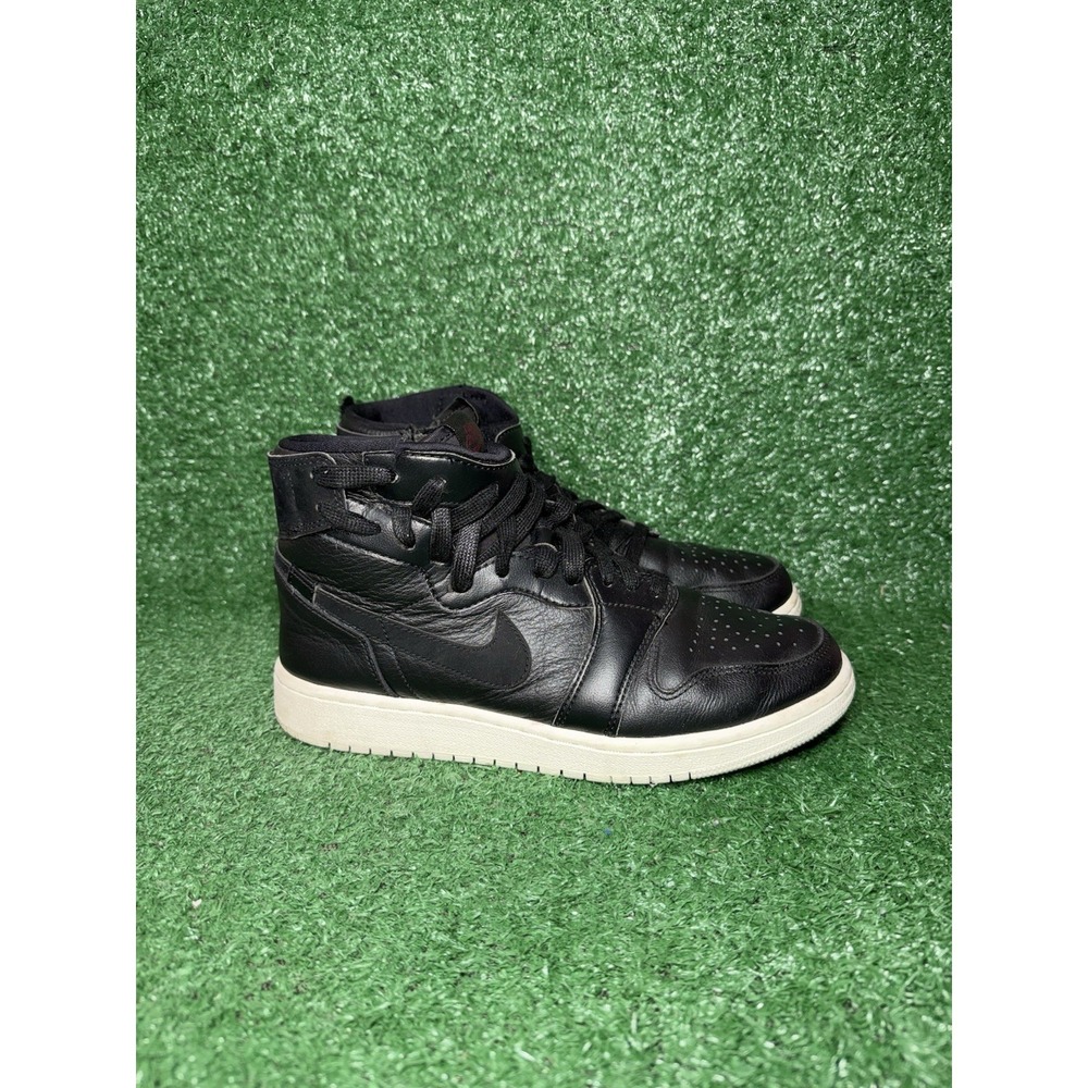 Nike Air Jordan 1 Rebel XX Women Size 8 Black Leather Shoes Side Zip Up Sneakers